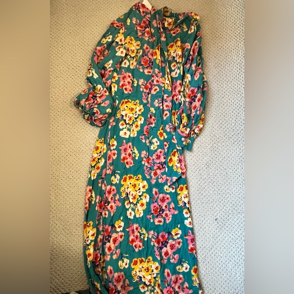 Paul & Joe Turquoise Floral Maxi with neck tie - Picture 7 of 13